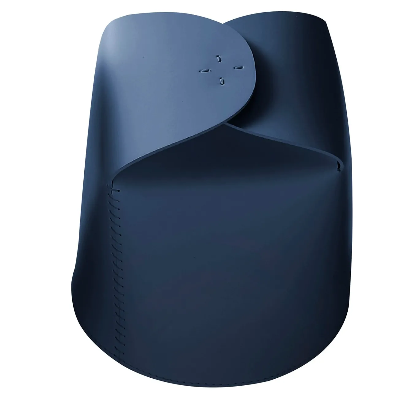 Set di 2 cestini Bloom in pelle blu di Viola Tonucci