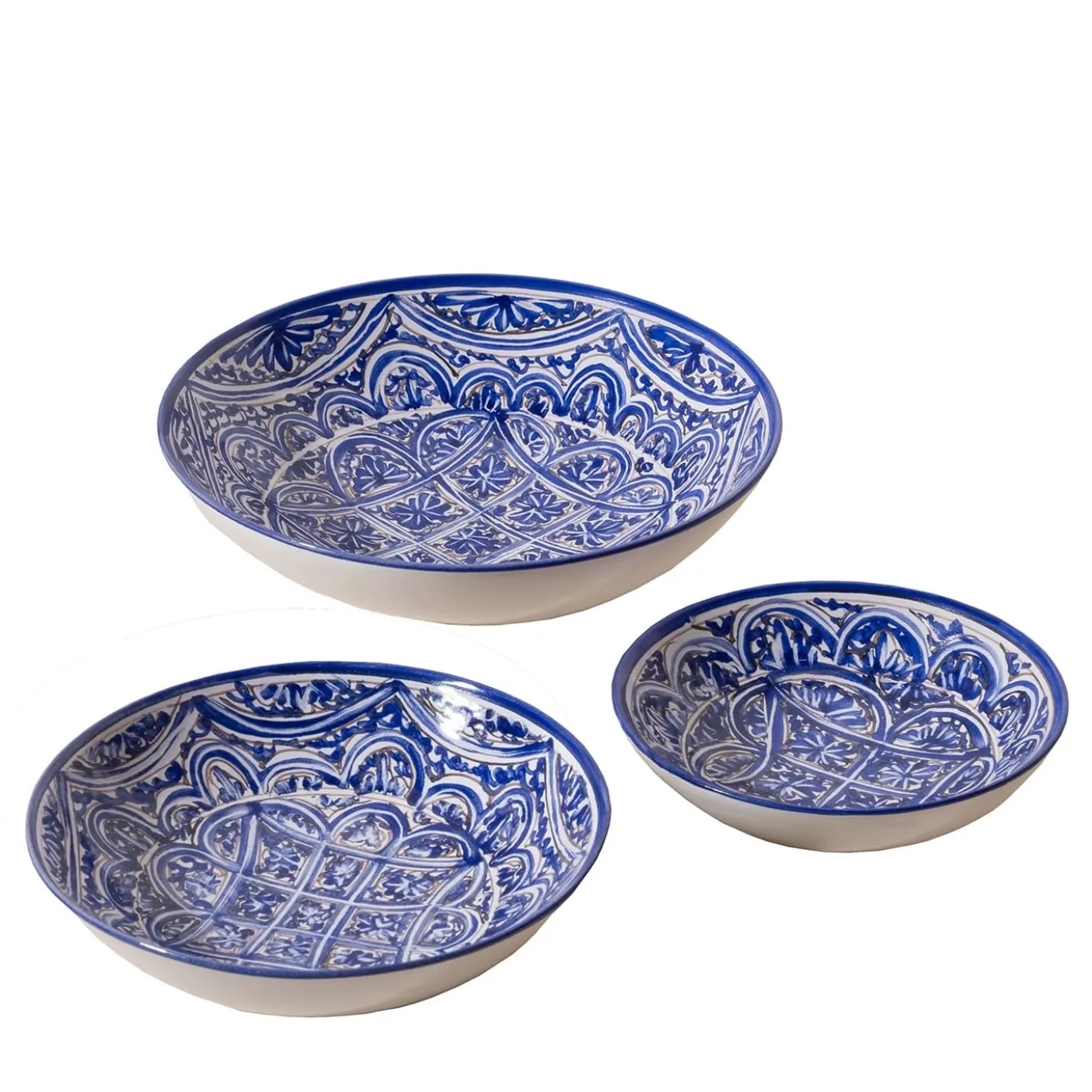 Set di 3 ciotole Arabeschi Blu di Lorenza Adami