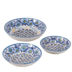 Set di 3 ciotole Fiore Azzurro di Lorenza Adami