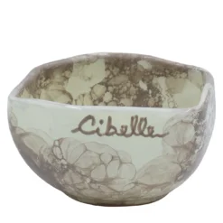 Set di 4 ciotole in ceramica con motivo in marmo avorio Pinzimonio