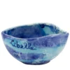Set di 4 ciotole in ceramica per gelato con motivo blu marmo