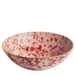 Set di 2 ciotole in ceramica rossa Pois