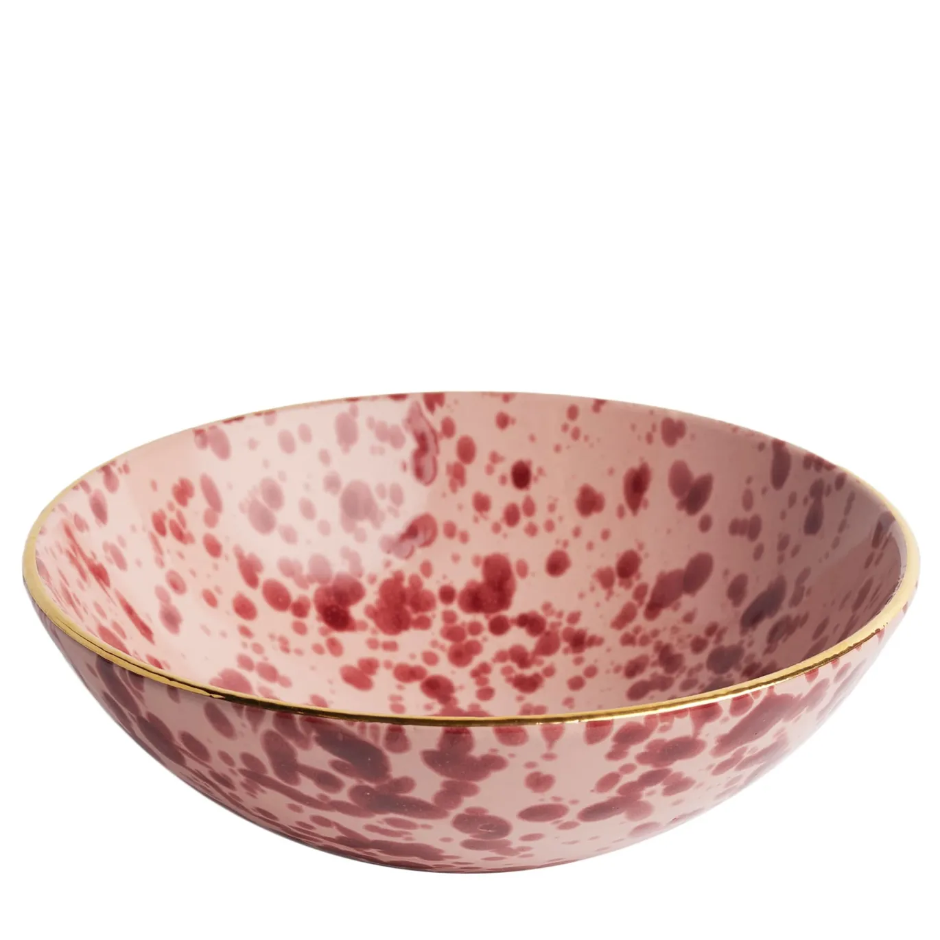 Set di 2 ciotole in ceramica rossa Pois