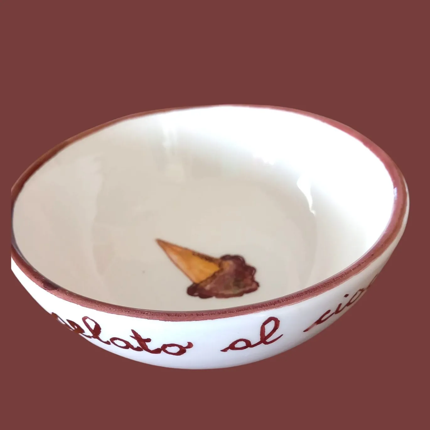 Set di 6 ciotole per gelato al cioccolato in ceramica