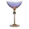 Set di 6 coppe da champagne Iris in vetro di cristallo viola