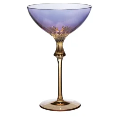 Set di 6 coppe da champagne Iris in vetro di cristallo viola
