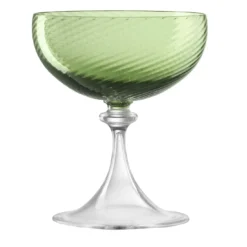 Set di 6 coppe da champagne Soraya verdi twisted