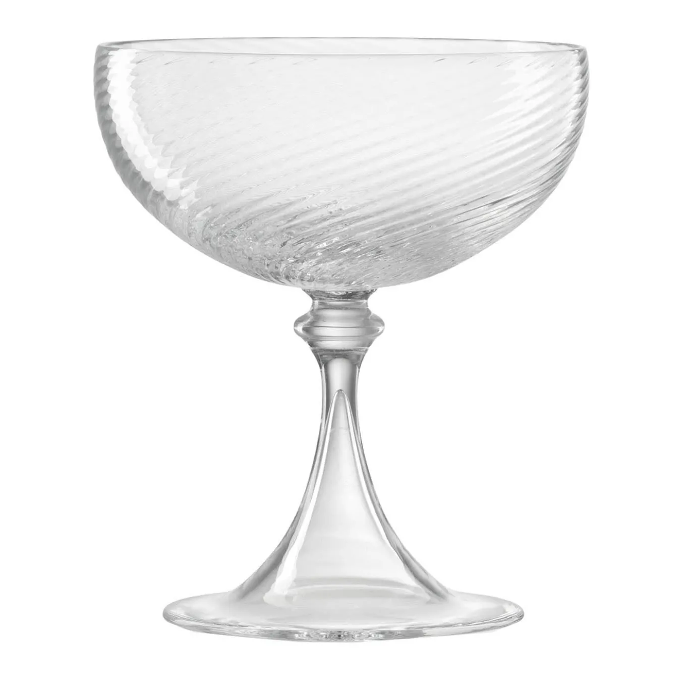 Set di 6 coppe da champagne trasparenti Twisted