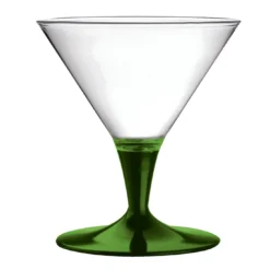 Set di 6 coppe gelato con stelo verde smeraldo