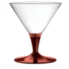 Set di 6 coppe per gelato con stelo rosso granato