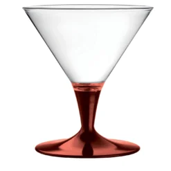 Set di 6 coppe per gelato con stelo rosso granato