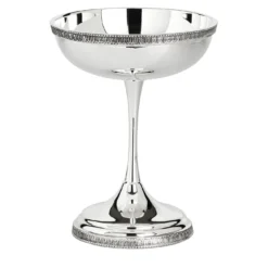 Set di 2 coppe per gelato Impero in metallo argentato