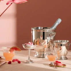 Set di 2 coppe per gelato Impero in metallo argentato