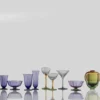 Set di 4 coppette da cocktail in vetro twisted ambra-verde