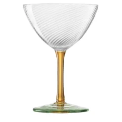 Set di 4 coppette da cocktail in vetro twisted ambra-verde