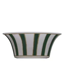 Set di 6 Coppette Frutta Striche Verdi in Porcellana Verde