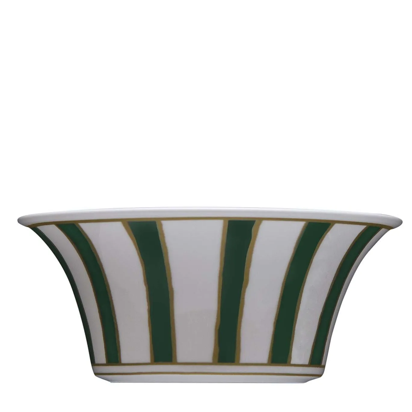 Set di 6 Coppette Frutta Striche Verdi in Porcellana Verde