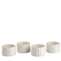 Set di 4 Coppette in Porcellana Bianca