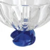 Set di 2 coppette Milano in vetro trasparente con base in vetro blu