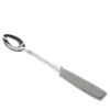 Set di 6 cucchiaini lunghi con manico grigio in ecopelle