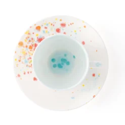 Set di due tazze da caffè e piattino Confetti