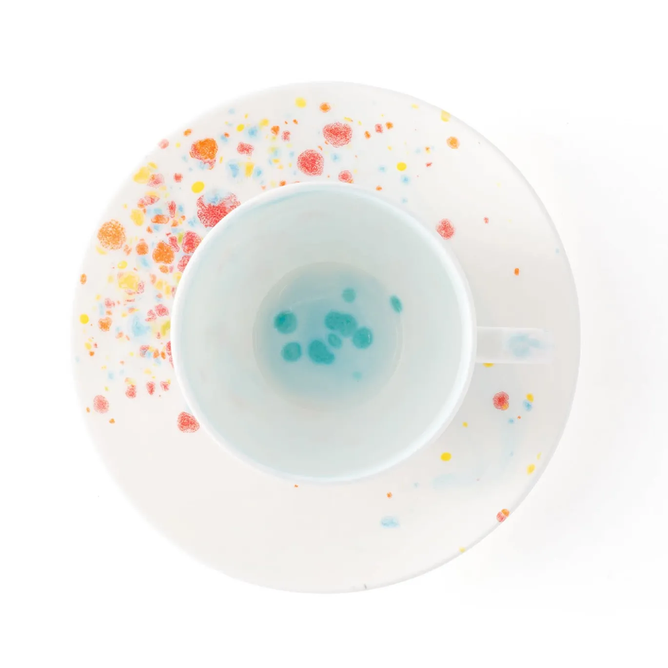 Set di due tazze da caffè e piattino Confetti