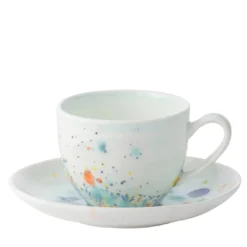 Set di due tazze da caffè e piattino Seabed Blue