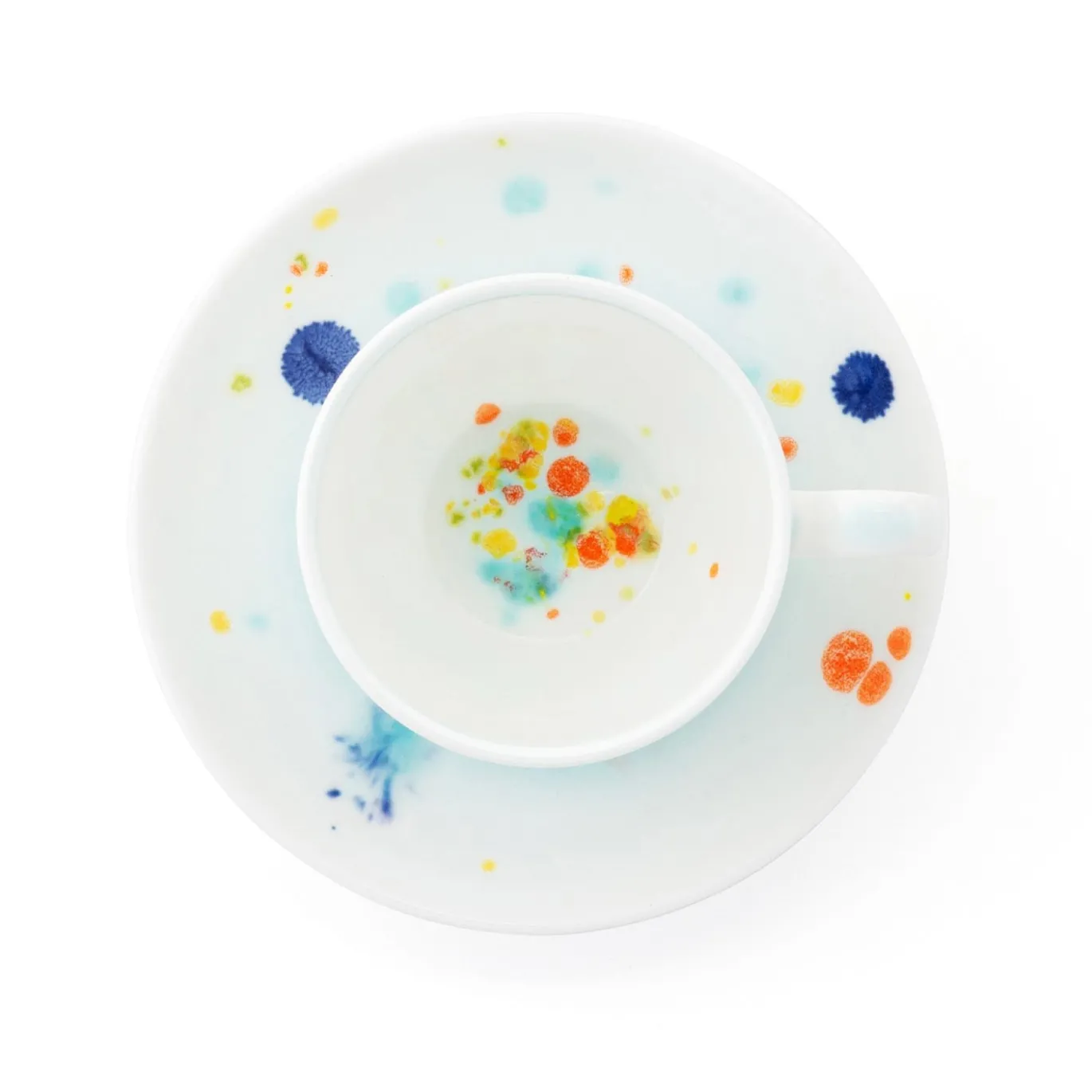 Set di due tazze da caffè e piattino Seabed Blue