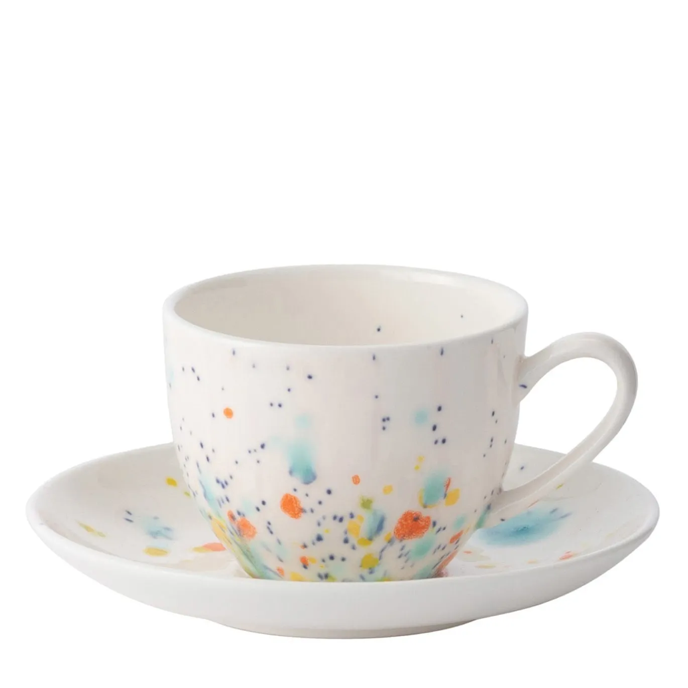 Set di due tazze e piattini da caffè Seabed White