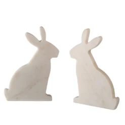 Set di 2 fermalibri Bunny in bianco di Carrara di Alessandra Grasso