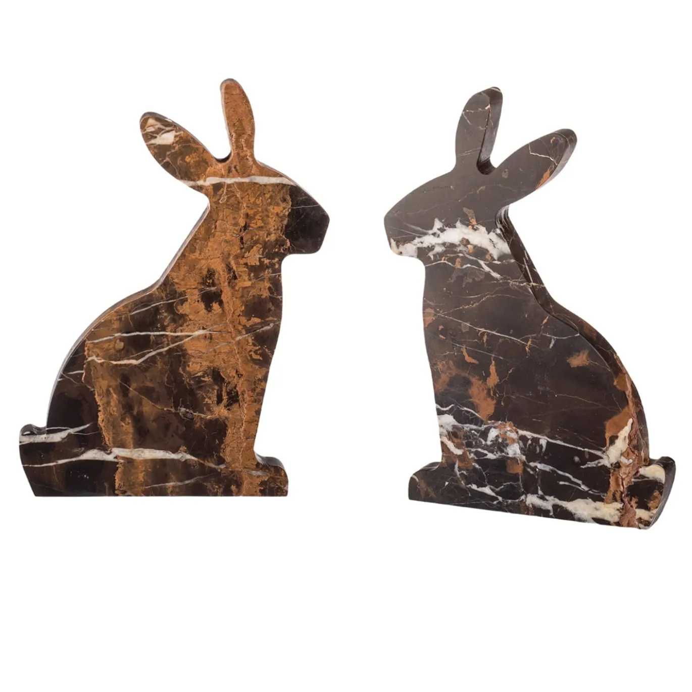 Set di 2 fermalibri neri e oro Bunny di Alessandra Grasso