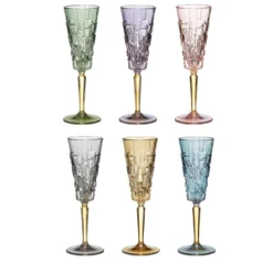 Set di 6 flauti quadrati stampati
