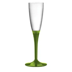 Set di 6 flûte da champagne con gambo verde