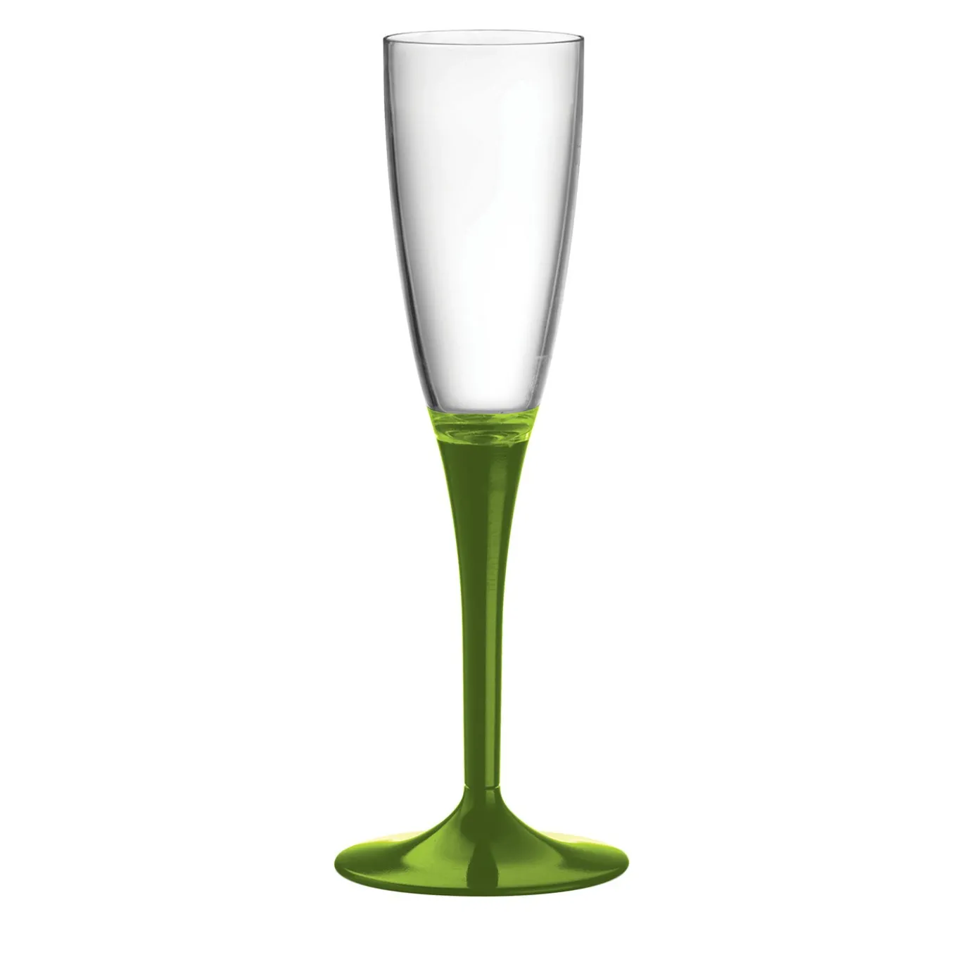 Set di 6 flûte da champagne con gambo verde