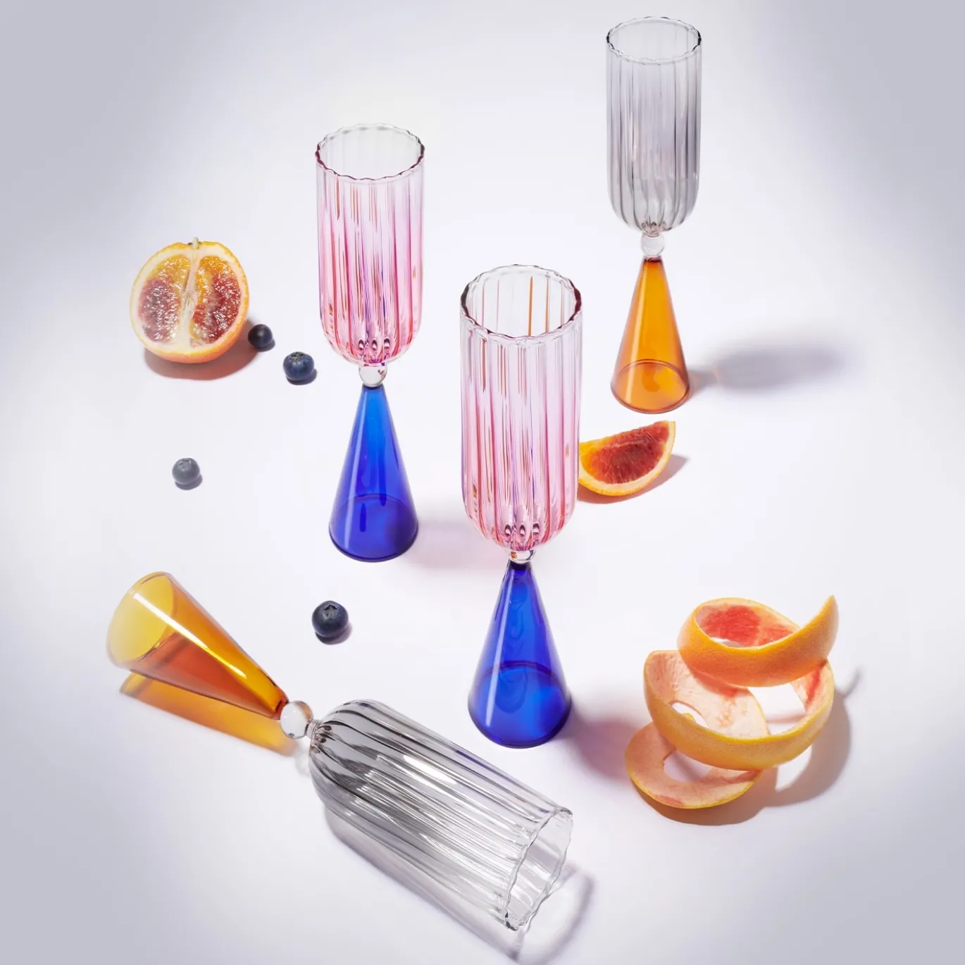 Set di 2 flute CALYPSO BLU-ROSSO