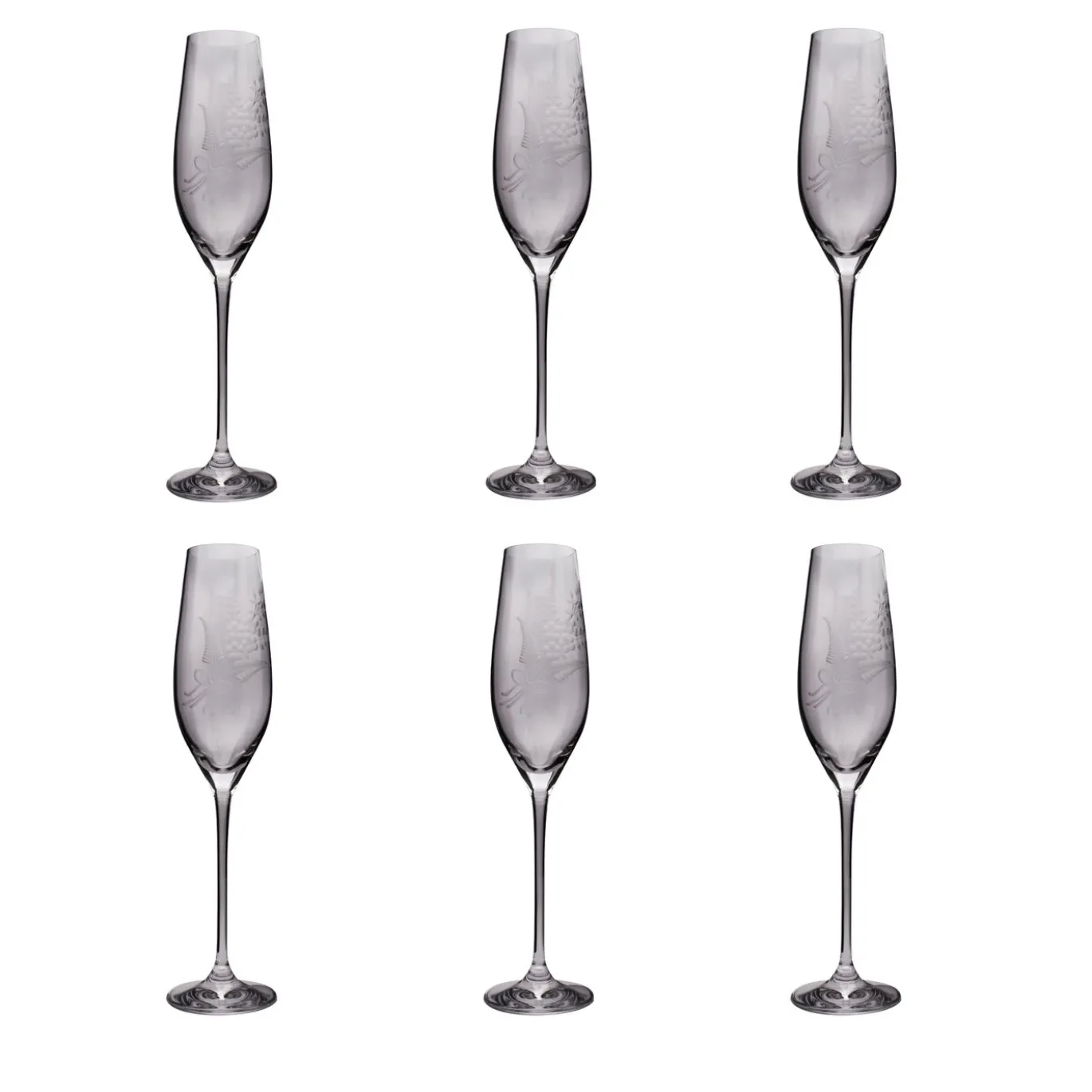 Set di 6 flute da champagne con citazione