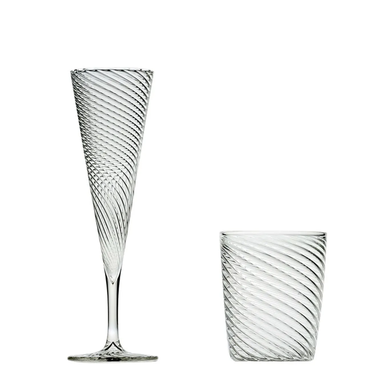 Set di 4 flute e bicchieri d'acqua Mille Righe