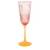Set di 6 flute Londra rosa con base satinata arancione