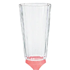 Set di 6 flutes Velvet trasparenti con base rosa satinata