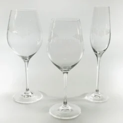 Set di 6 flute trasparenti incisi Monaco #1