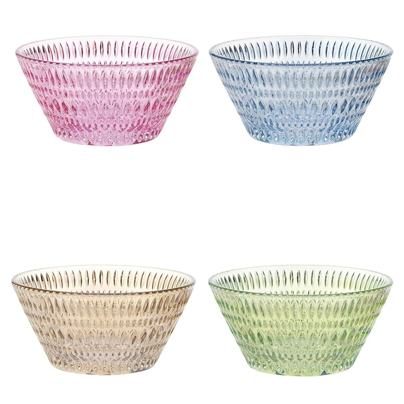 Set di 4 fruttiere Diamante Polychrome