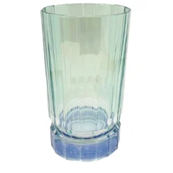 Set di 2 grandi bicchieri tumbler blu-verdi con base di Duccio