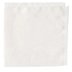 Set di 4 lussuosi tovaglioli di puro lino bianco con frange a mano