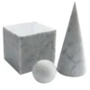 Set di oggetti decorativi pesi carta porta libri in marmo bianco di Carrara