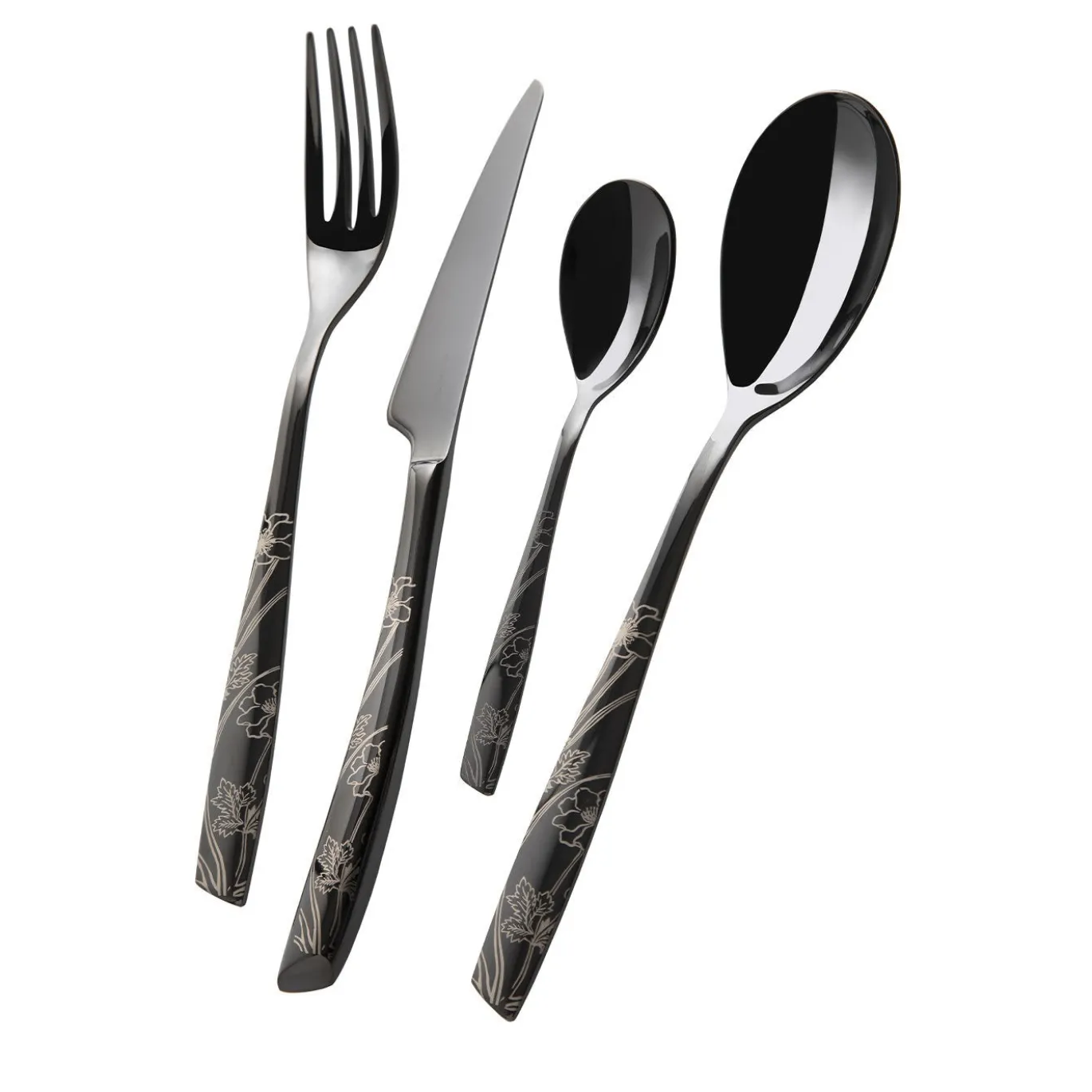 Set di 24 pezzi di argenteria Lady Nero
