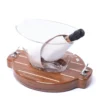 Set di 2 pezzi di glacette bianca + base in teak