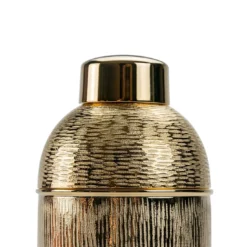 Set di 2 pezzi di shaker e miscelatore in ottone placcato oro con texture Cortex