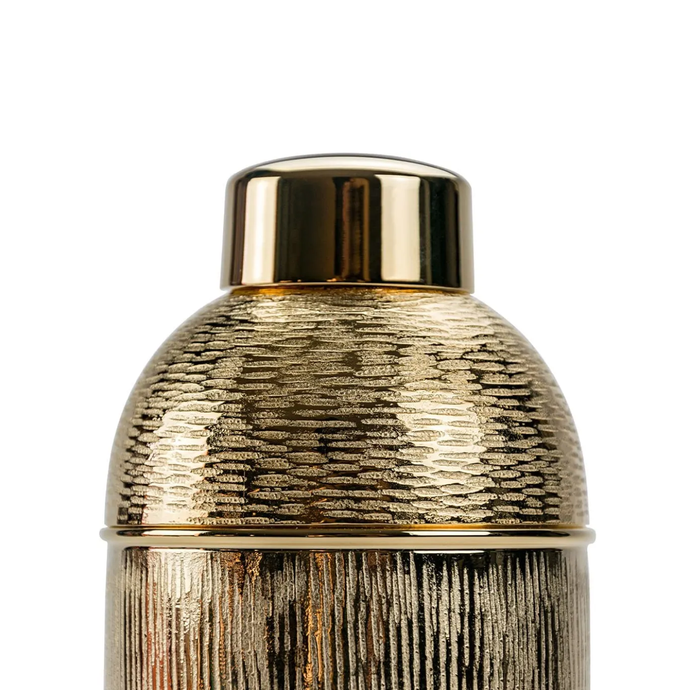 Set di 2 pezzi di shaker e miscelatore in ottone placcato oro con texture Cortex