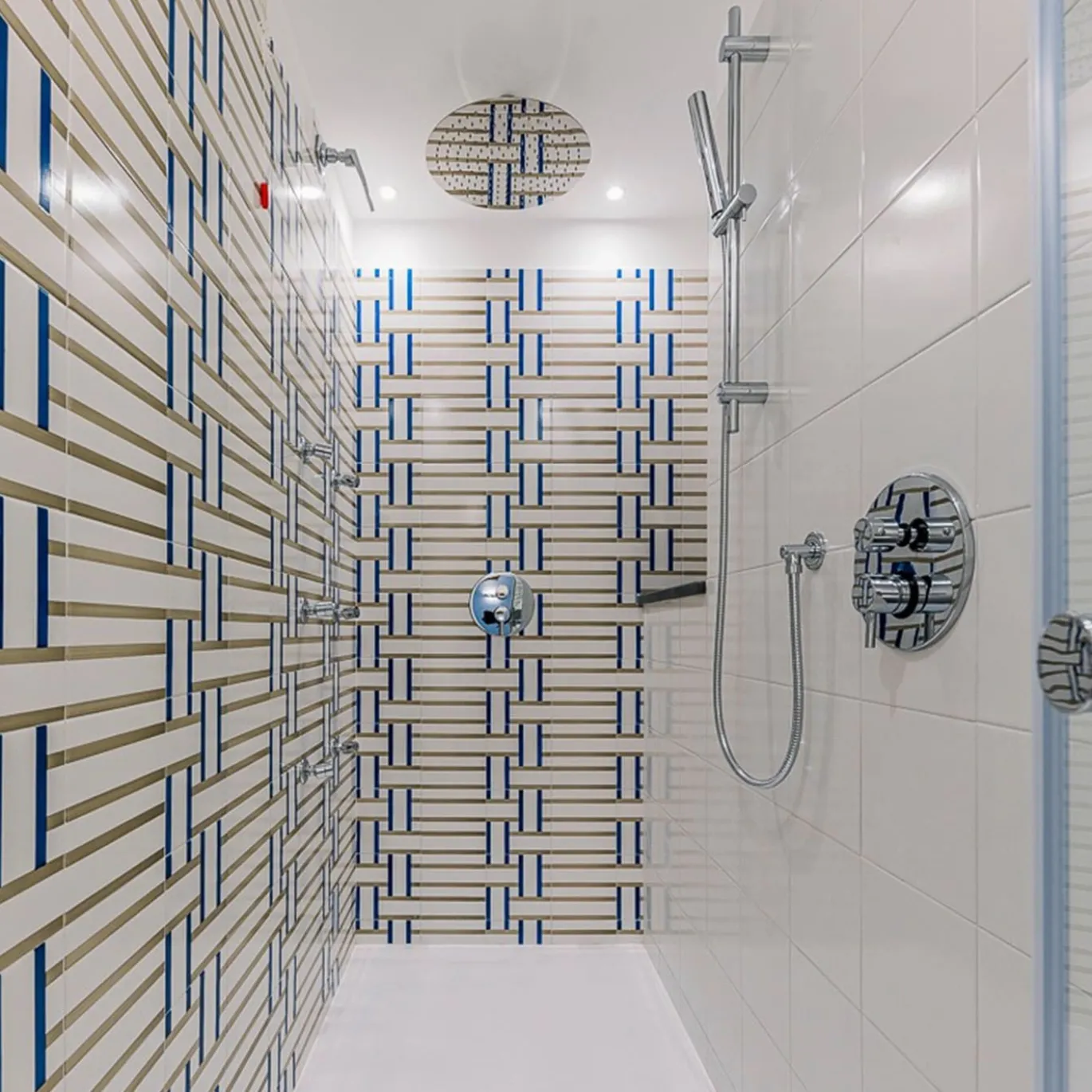 Set Di 25 Piastrelle Bauhaus Tortora E Blu Tipo 12