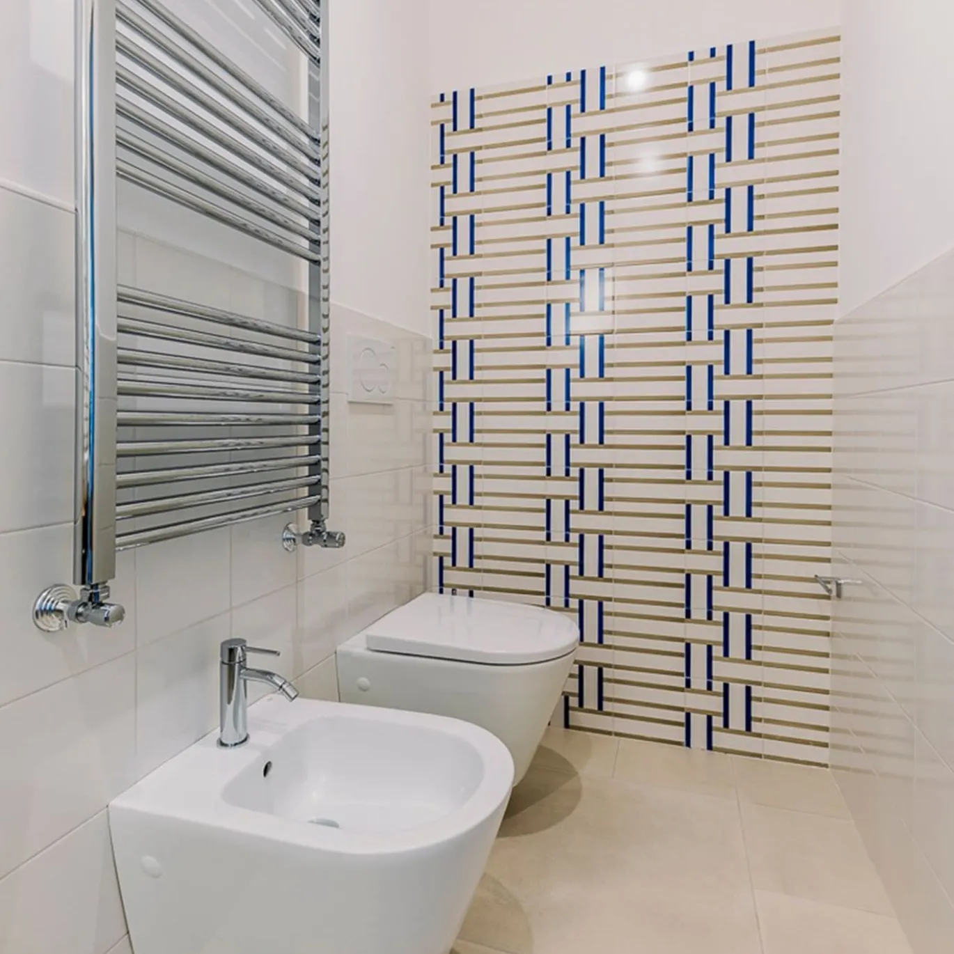 Set Di 25 Piastrelle Bauhaus Tortora E Blu Tipo 12